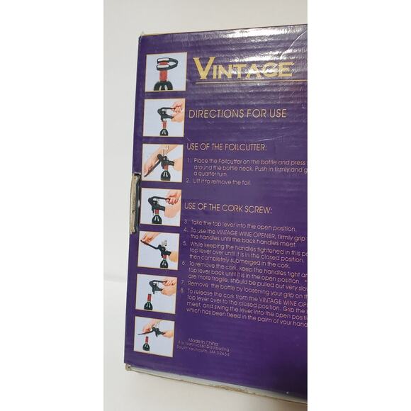 Vintage Wine Opener Original Box Nantucket Distributing Lever Action/ Corkscrew - Picture 7 of 11